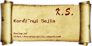 Korányi Sejla névjegykártya